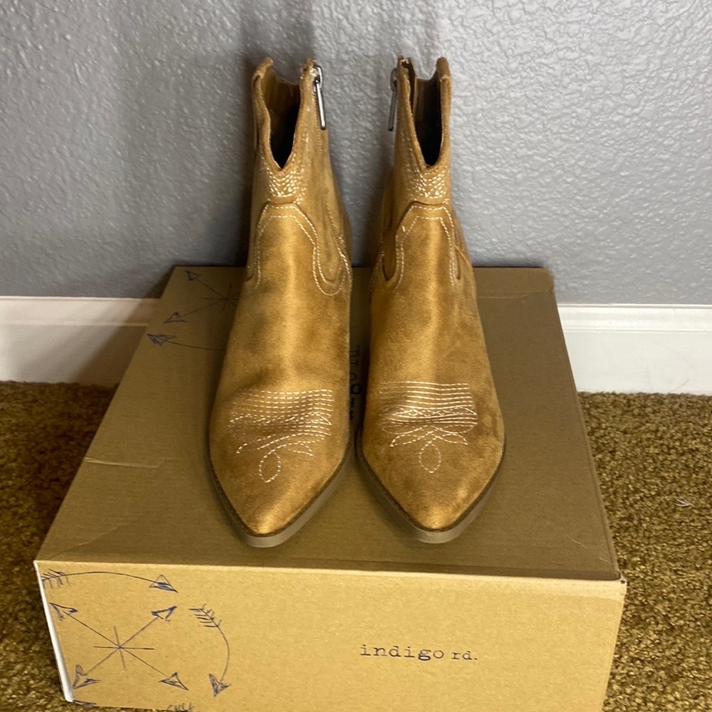 Brown indigo boots - Picture 3 of 5